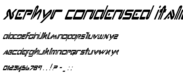 Xephyr Condensed Italic font